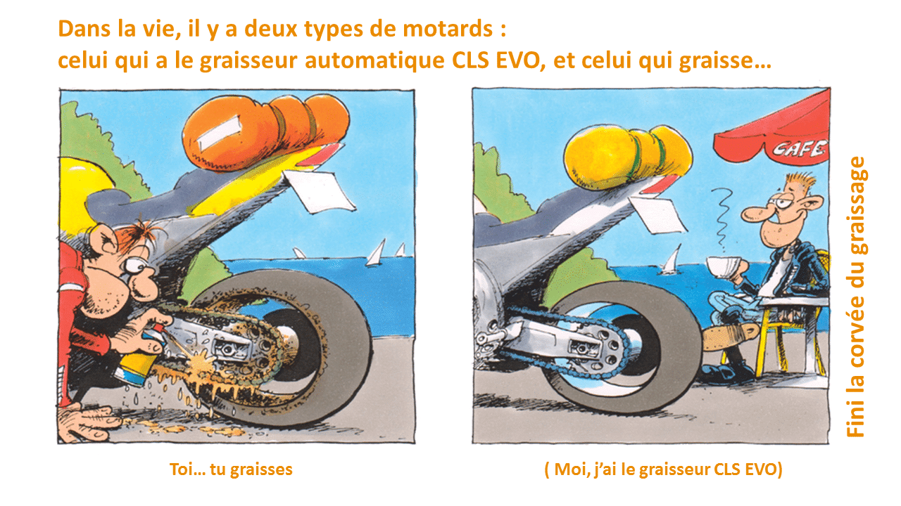 Chain lube system CLS Evo on Kawasaki Versys Nova Moto EN Motorcycle